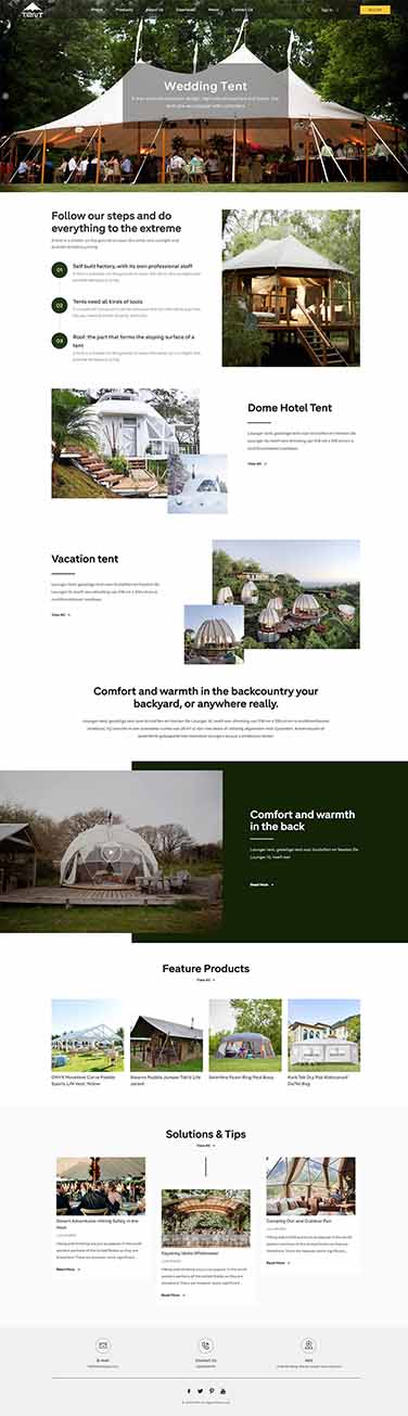 户外帐篷装备企业网站模板