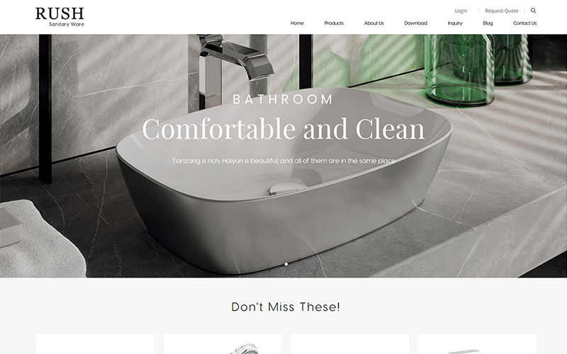 卫浴面盆马桶企业网站模板