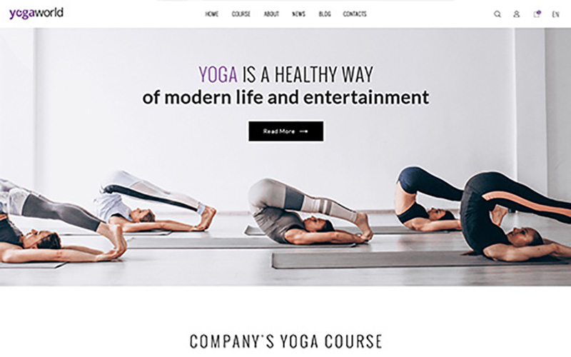 瑜伽课企业网站模板