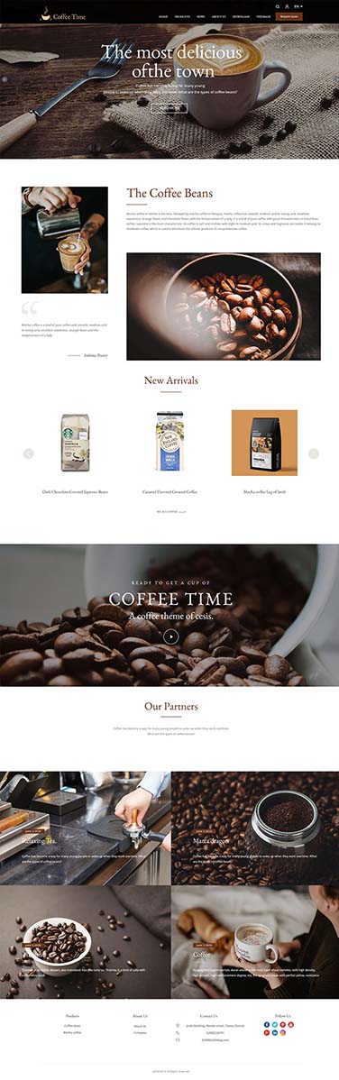 咖啡豆企业网站模板