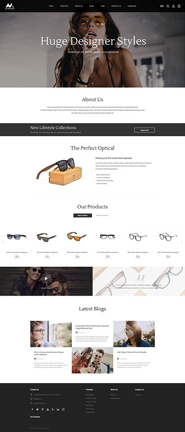 太阳眼镜眼镜框企业网站模板