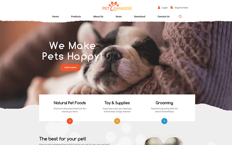 宠物企业网站模板