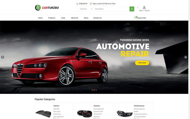 汽车零件维修企业网站模板