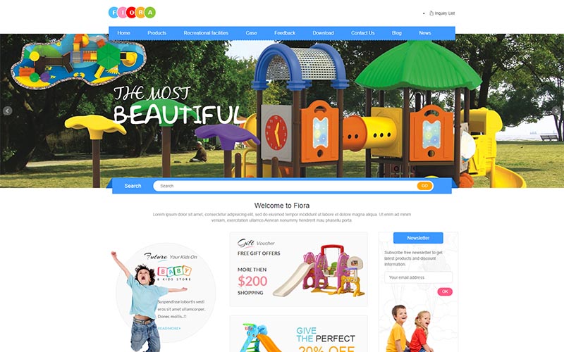 儿童游乐设备企业网站模板