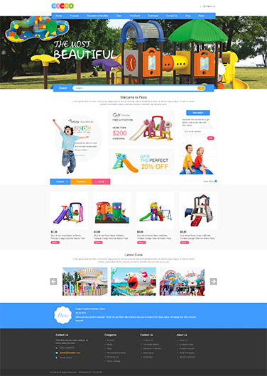 儿童游乐设备企业网站模板
