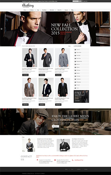 男士服装企业网站模板